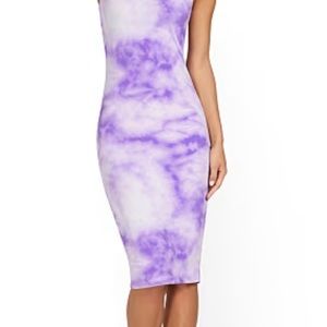 New York and company Purple/white bodycon dress